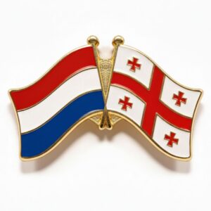 Duo Flagpin (Butterfly) - Netherlands + Georgia