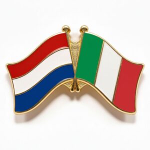 Duo Flagpin (Butterfly) - Netherlands + Italy
