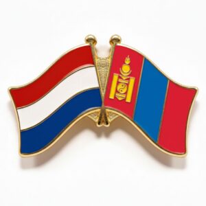 Duo Flagpin (Butterfly) - Netherlands + Mongolia