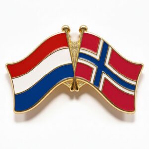 Duo Flagpin (Butterfly) - Netherlands + Norway