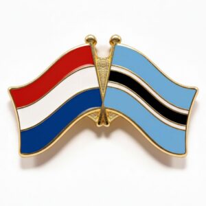 Duo Flagpin (Butterfly) - Netherlands + Botswana