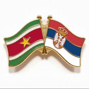Duo Flagpin (Butterfly) - Suriname + Serbia
