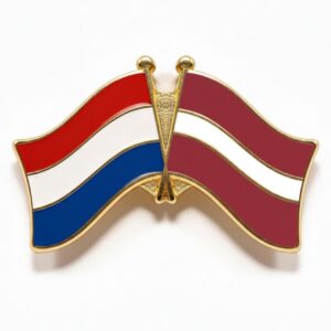 Duo Flagpin (Butterfly) - Netherlands + Latvia