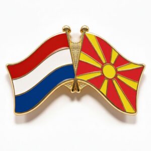 Duo Flagpin (Butterfly) - Netherlands + North Macedonia