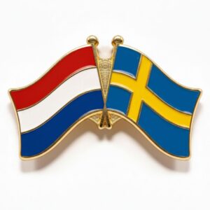 Duo Flagpin (Butterfly) - Netherlands + Sweden
